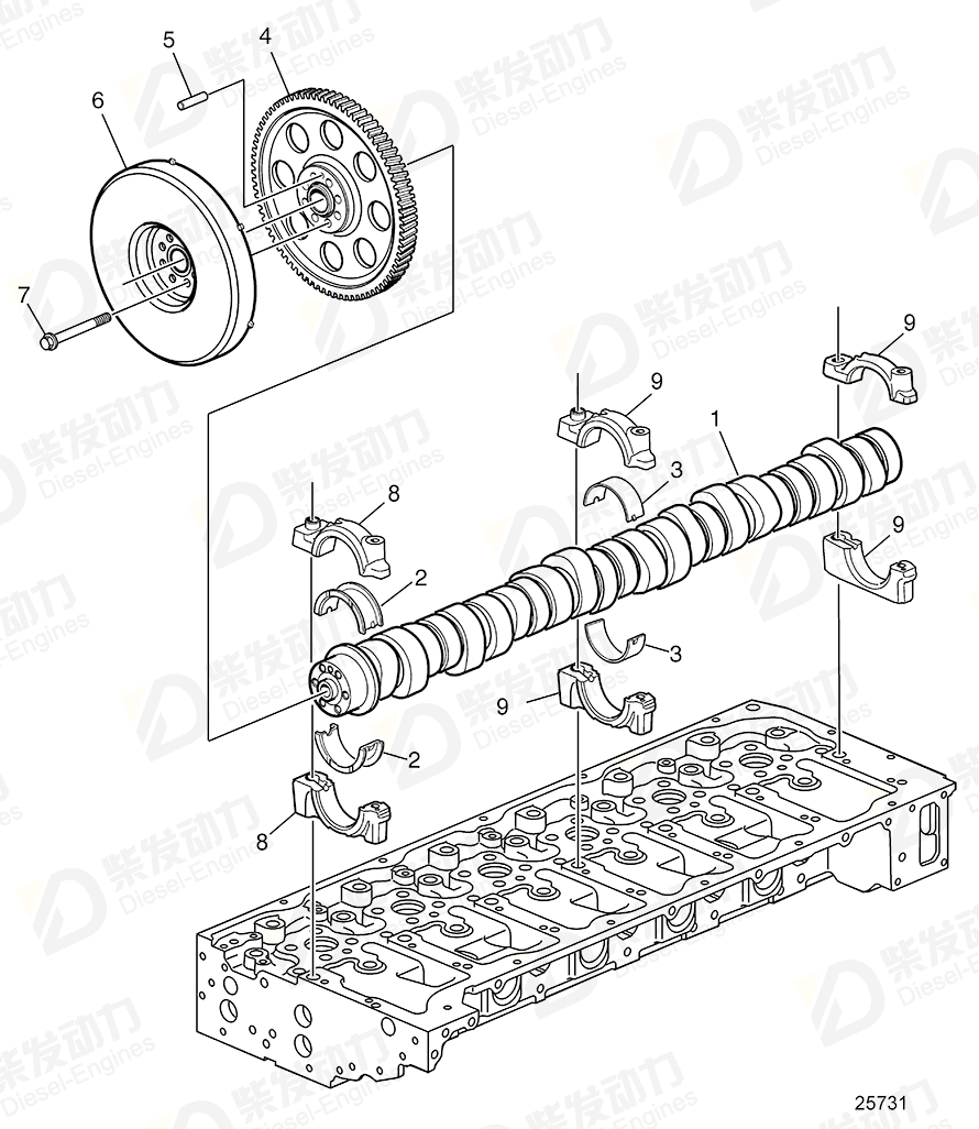 VOLVO Camshaft 21256607 Drawing